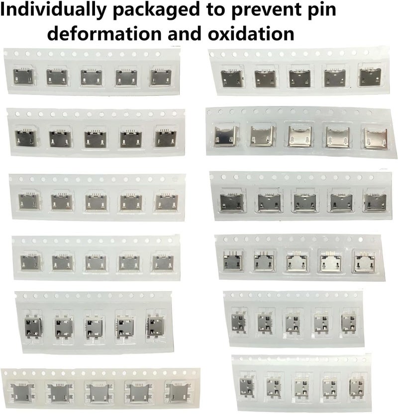 ProCircFix 60-Piece 12-Types Micro USB Female Socket Kit with Soldering Flux, 5-Pin Sockets & USB Adapters for Mobile Phone Toy Circuit Board Welding Maintenance (Solder Dip SMD SMT) - Image 4